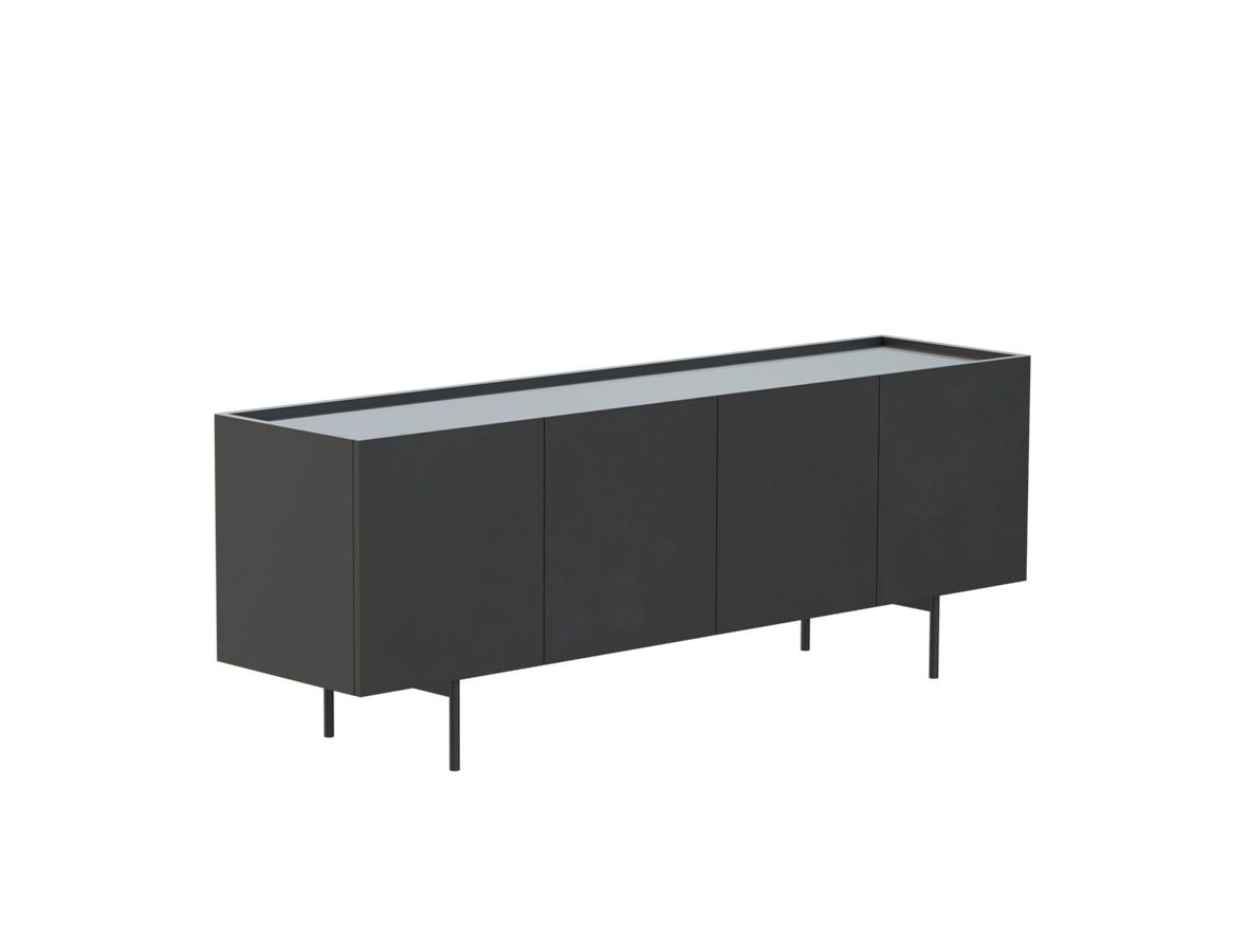 Black designer living room cabinet on legs Black designer living room cabinet on legs