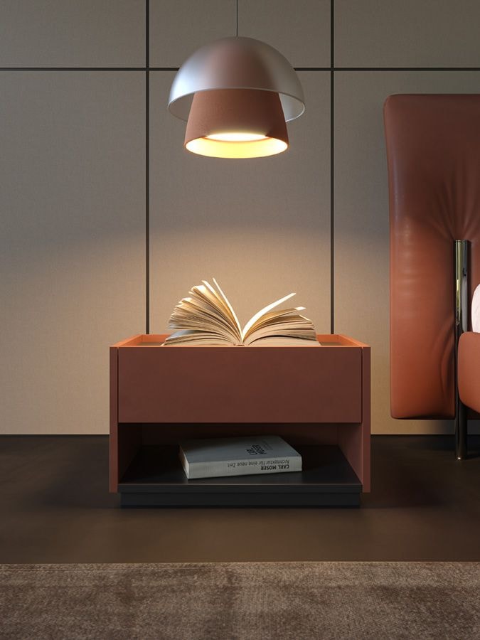 Сучасна тумба Edge NS теракотового кольору в інтер'єрі Сучасна тумба Edge NS теракотового кольору в інтер'єрі